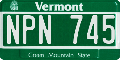 VT license plate NPN745