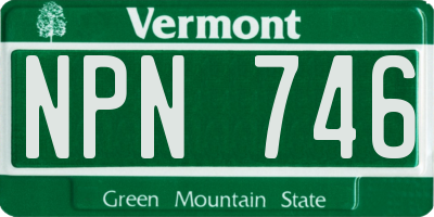 VT license plate NPN746