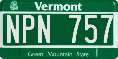 VT license plate NPN757