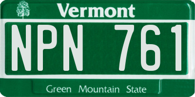 VT license plate NPN761