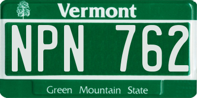VT license plate NPN762