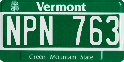 VT license plate NPN763