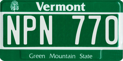 VT license plate NPN770