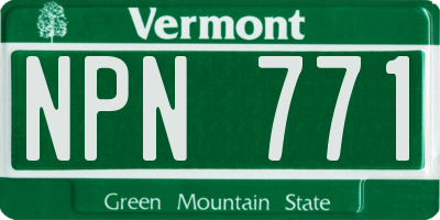 VT license plate NPN771