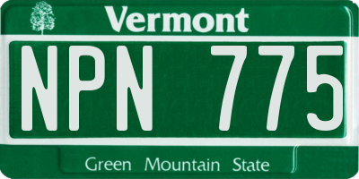 VT license plate NPN775