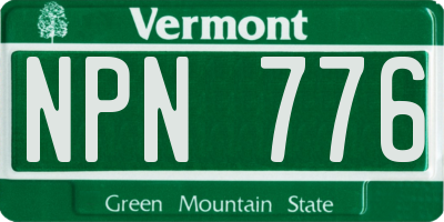 VT license plate NPN776