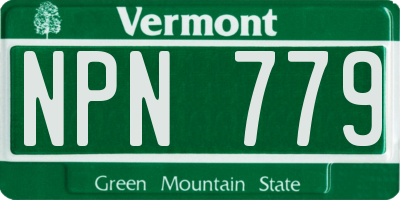 VT license plate NPN779