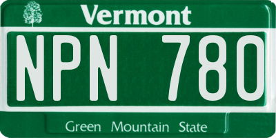 VT license plate NPN780