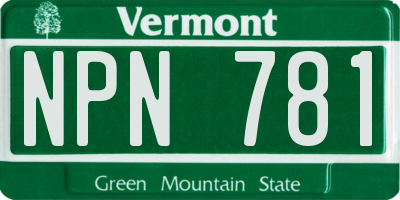 VT license plate NPN781