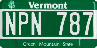 VT license plate NPN787