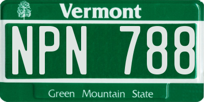 VT license plate NPN788