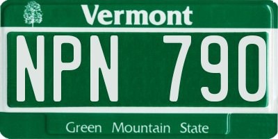 VT license plate NPN790