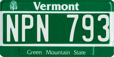 VT license plate NPN793