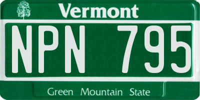 VT license plate NPN795