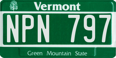 VT license plate NPN797