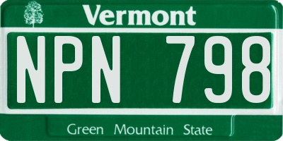 VT license plate NPN798
