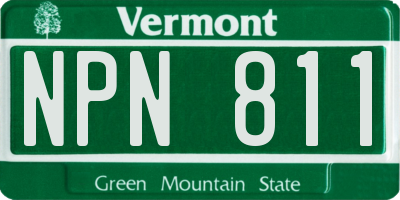 VT license plate NPN811