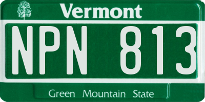 VT license plate NPN813