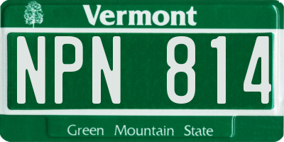 VT license plate NPN814