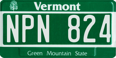 VT license plate NPN824