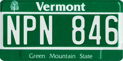 VT license plate NPN846