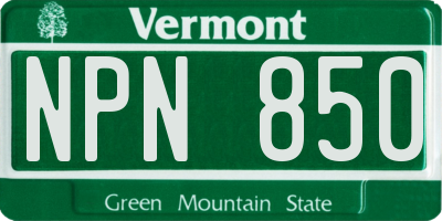 VT license plate NPN850