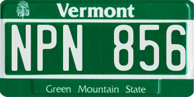 VT license plate NPN856