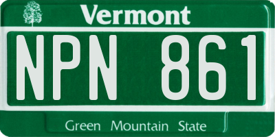 VT license plate NPN861