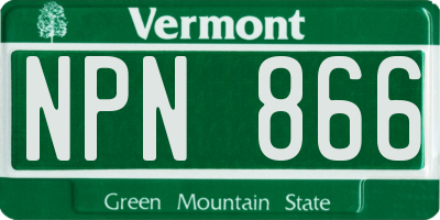 VT license plate NPN866