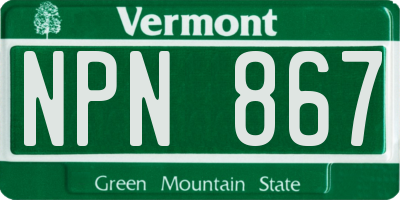 VT license plate NPN867