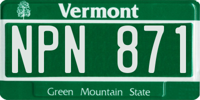 VT license plate NPN871