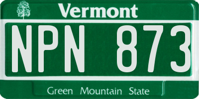 VT license plate NPN873