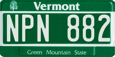 VT license plate NPN882
