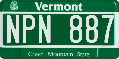 VT license plate NPN887