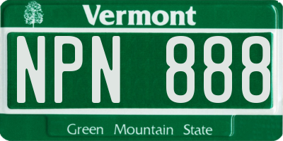VT license plate NPN888
