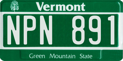 VT license plate NPN891