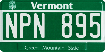 VT license plate NPN895