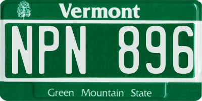 VT license plate NPN896