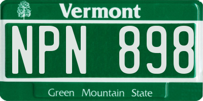 VT license plate NPN898