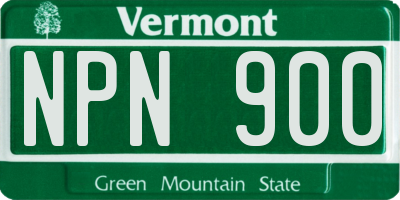 VT license plate NPN900