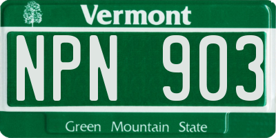 VT license plate NPN903