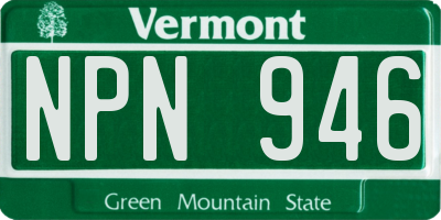 VT license plate NPN946