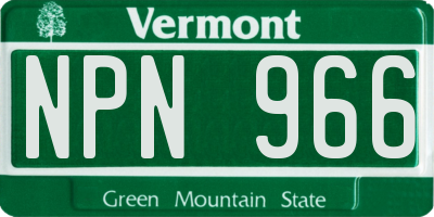 VT license plate NPN966