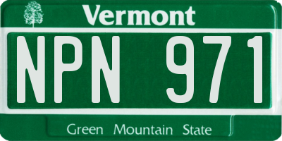 VT license plate NPN971