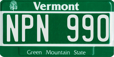 VT license plate NPN990