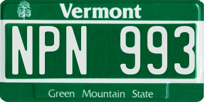 VT license plate NPN993