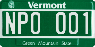 VT license plate NPO001