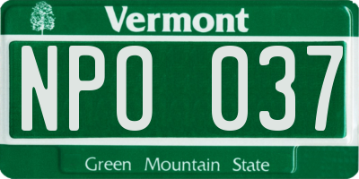 VT license plate NPO037