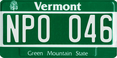 VT license plate NPO046