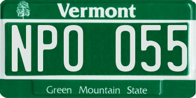 VT license plate NPO055